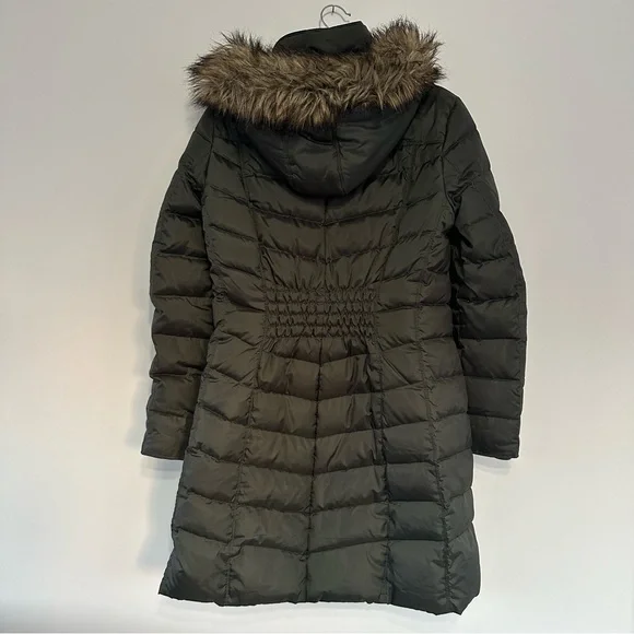 Michael Kors Coat Olive Green Faux Fur Hood Women's Medium - Picture 2 of 13